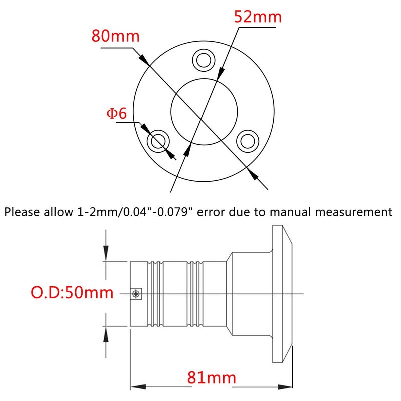 NRC&XRC 2INCH(50mm) Boat GAS Deck Fill/Filler with Keyless Cap Marine 316 Stainless Steel Hardware for Boat Yacht Caravan - Image 2